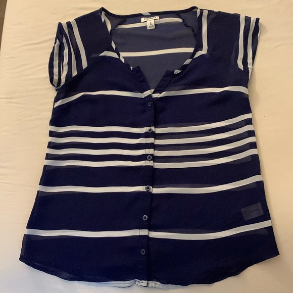 Old Navy Sheer Striped Blouse - Picture 1 of 5